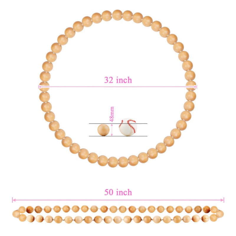 RR ROUND RICH DESIGN Wooden Hula Weighted Exercise Hoop for Fitness, The Soothing Sound of Wooden Balls: for Deep Relaxation and Stress Relief(Do Not Copy Patented Products) Natural - Image 2